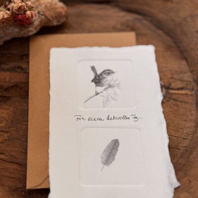 Grußkarte, Inspirationkarten der Gedanken mit Vogel